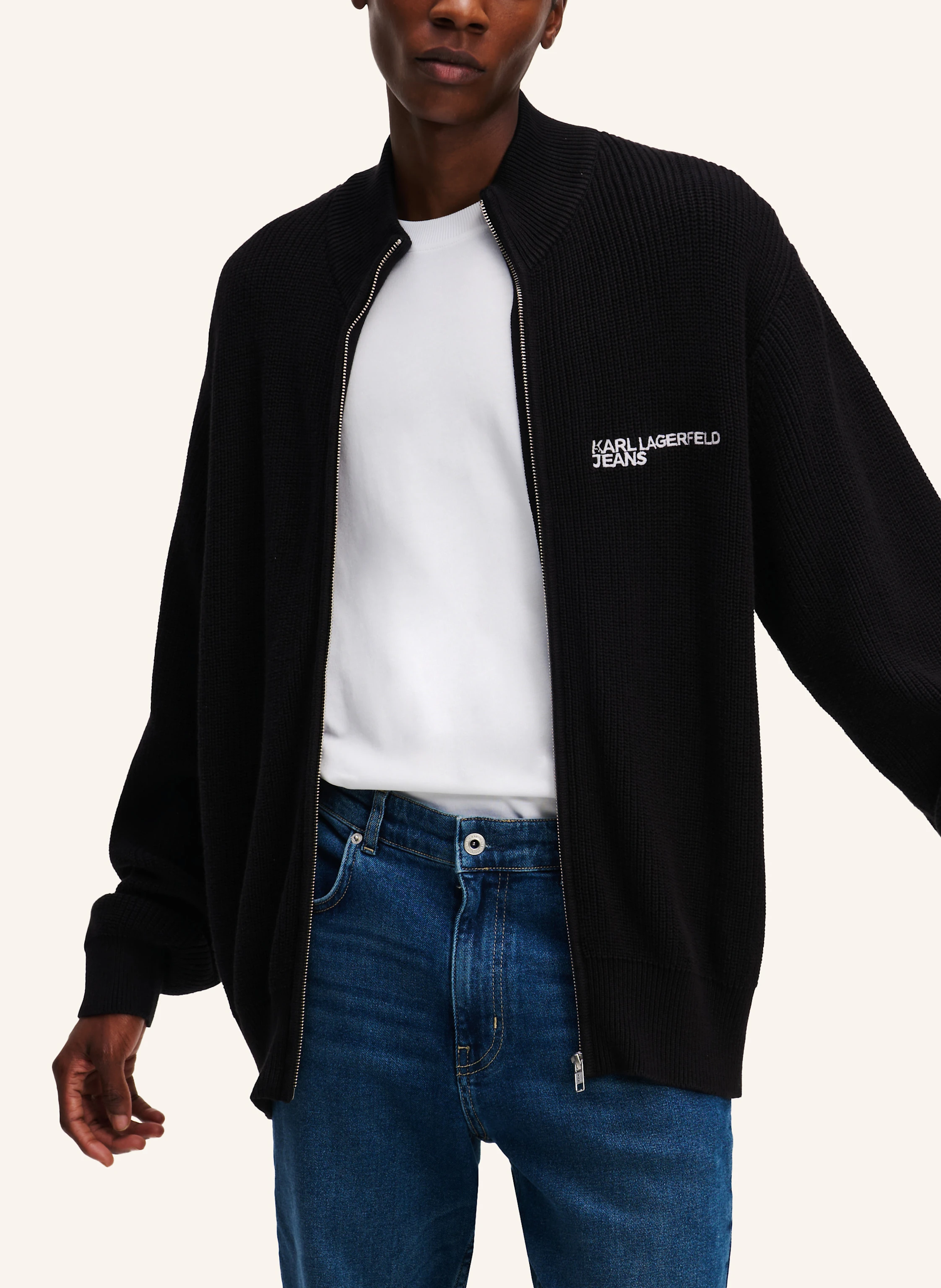 KARL LAGERFELD JEANS ZIP-UP SWEATER