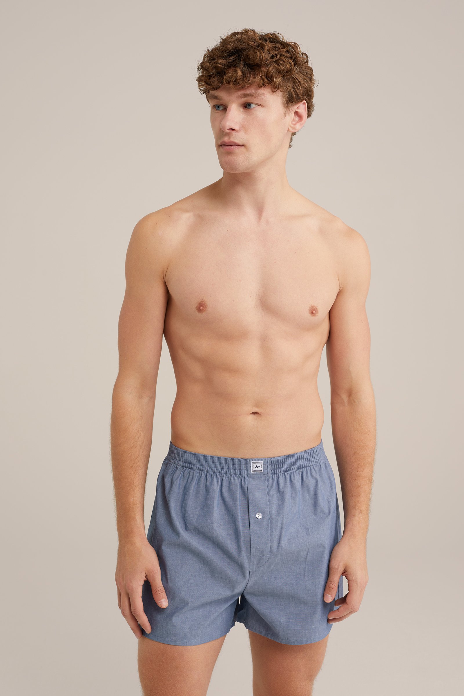Geweven boxershort WE Fashion Blauw