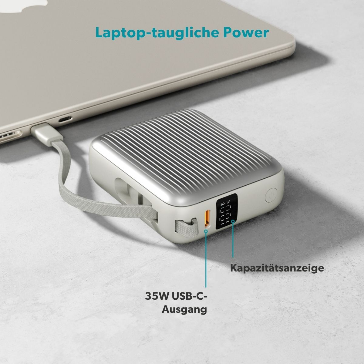 (35W) 10000mAh EP19 UltraPack USB C Powerbank Ladegerät inkl. Ladekabel (9915101900047) - Beige