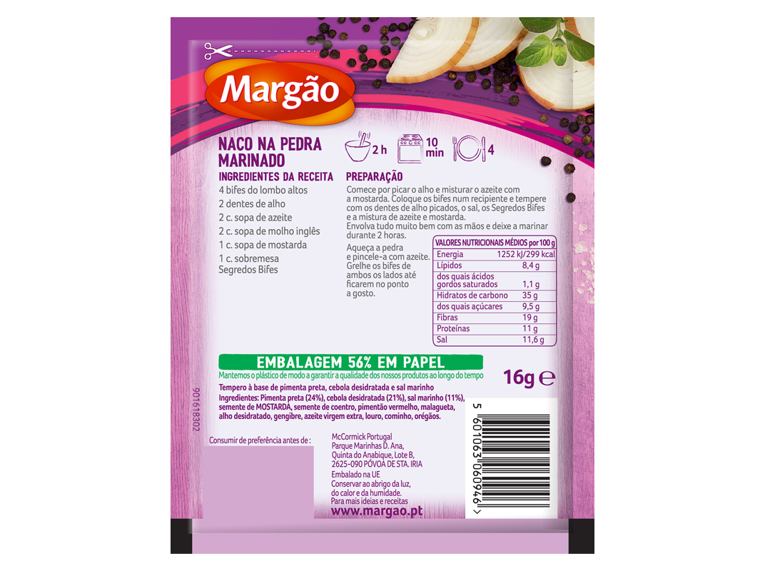 SEGREDOS P/ BIFE MARGÃO 16GR