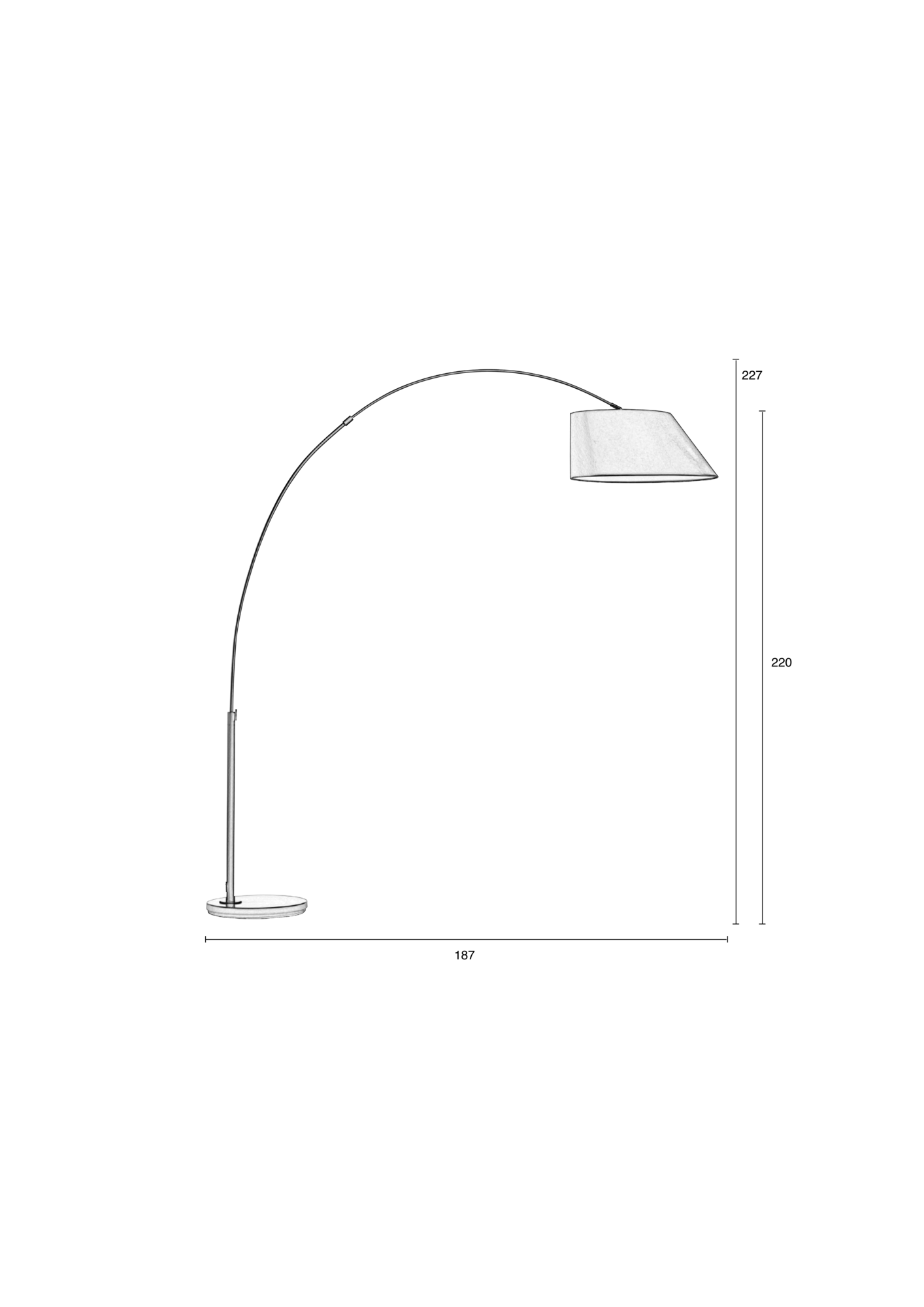 Vloerlamp Arc zwart