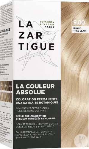 Lazartigue Couleur Absolue Coloration Permanente Aux Extraits Botaniques 9.00 Blond Très Clair 1 Kit