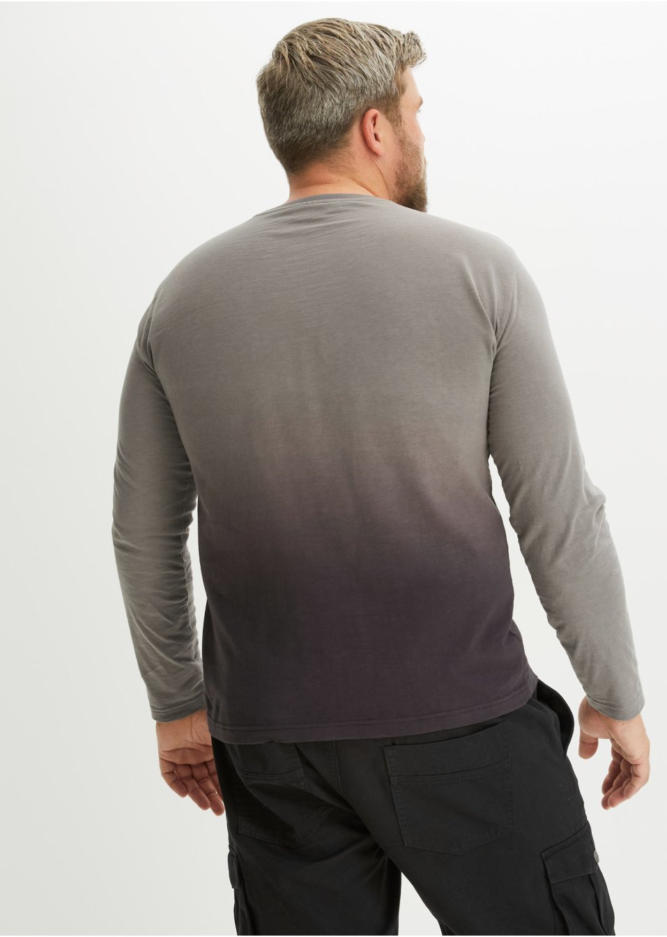 T-shirt manches longues avec dégradé de couleur, Slim Fit