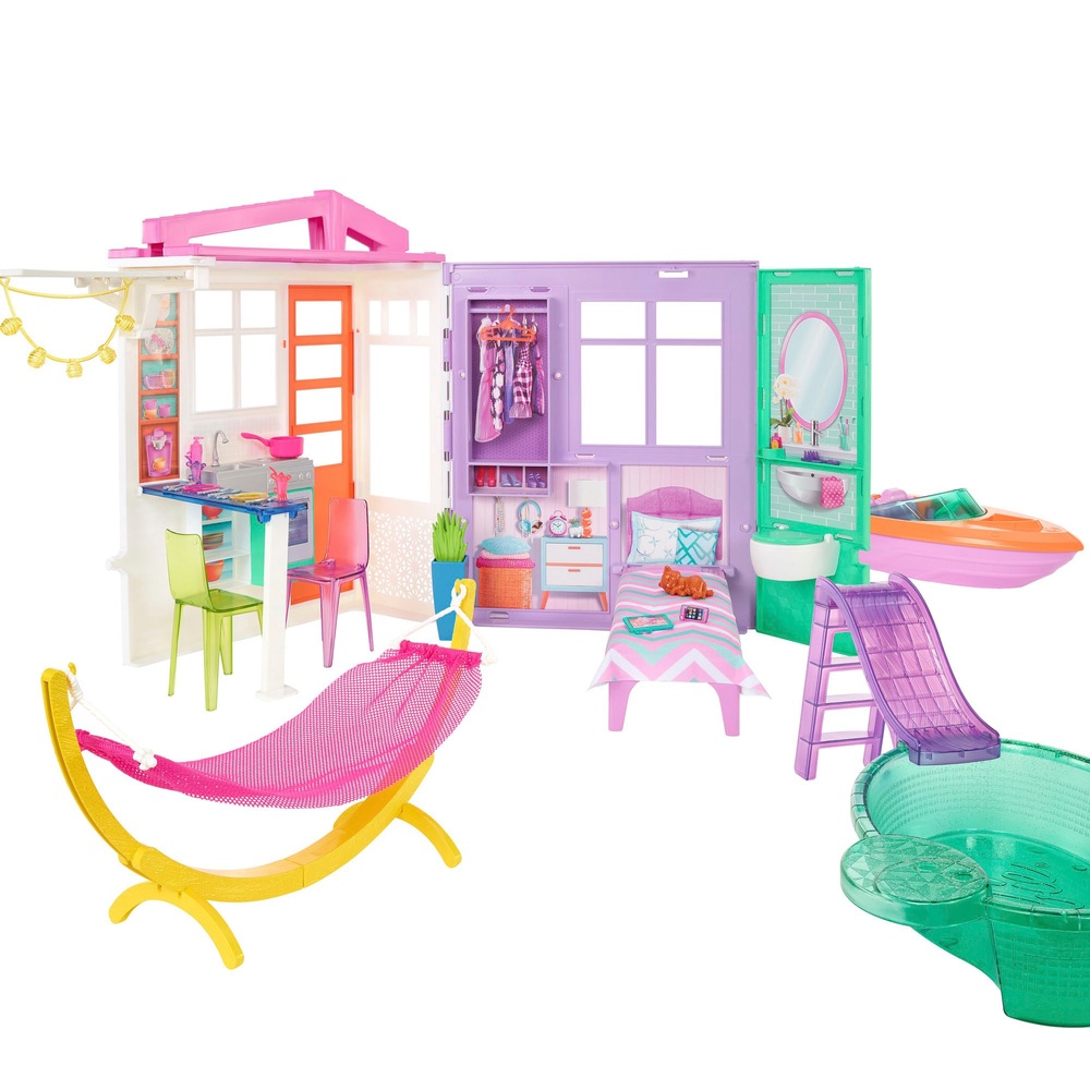 Barbie Urlaubsspaß Sommer Strandhaus, Puppen und Accessoires