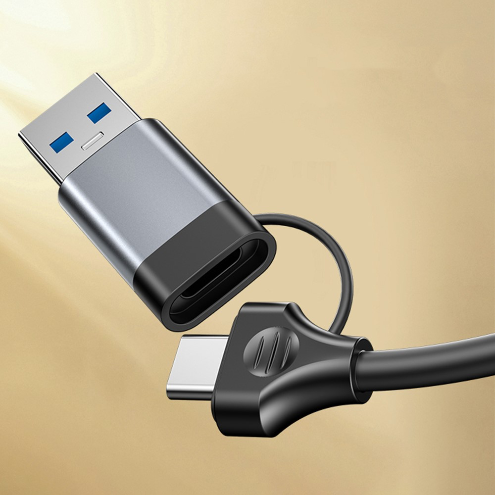 (5 Gbit/s) USB C / USB 3.0 4-fach USB A   USB C (PD/100W) Multiport Adapter Highspeed Aluminium Hub - Grau