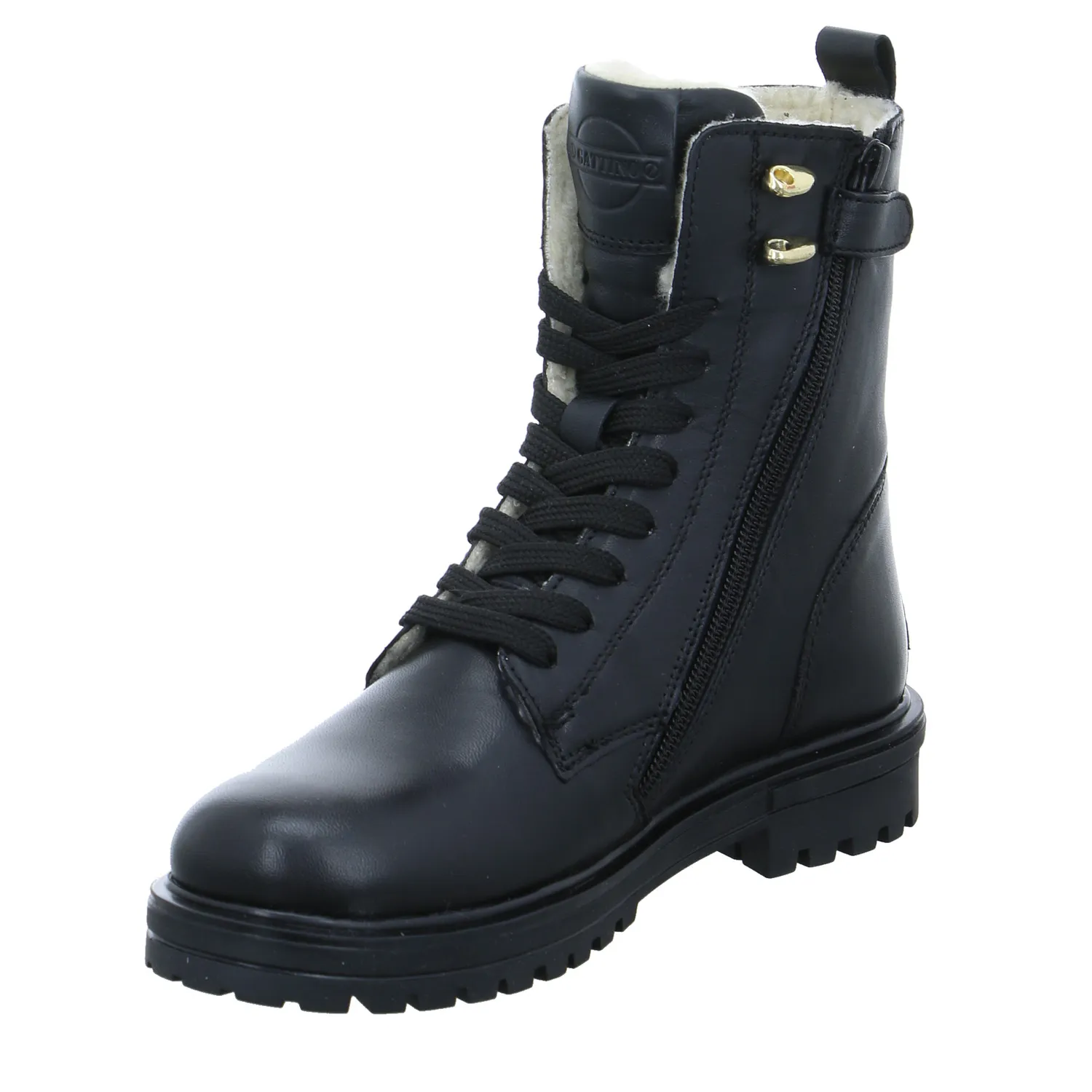 GATTINO Mädchen-Winter-Bottine Schwarz Leder  Boot