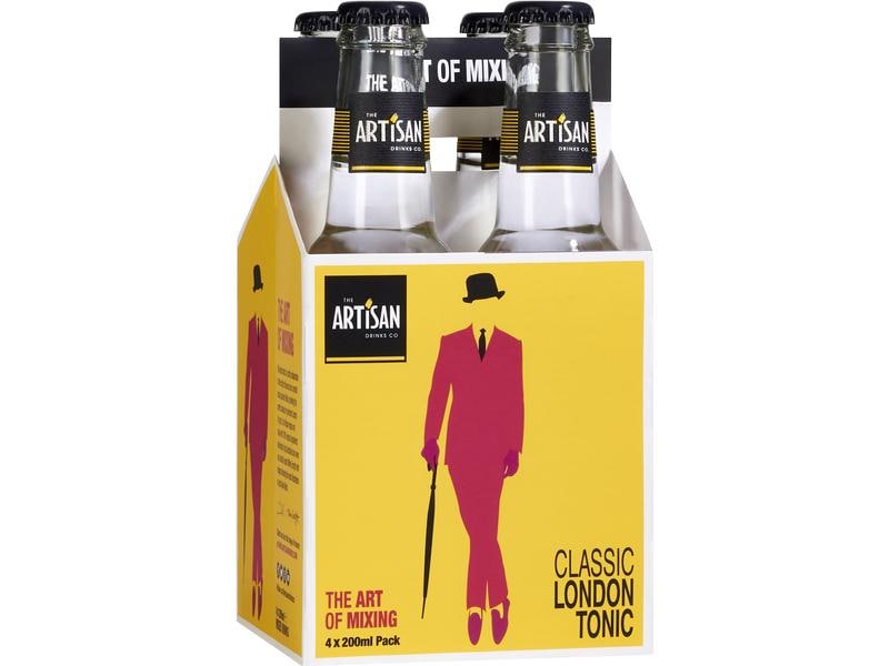 Artisan Drinks Soft-Drinks Classic London Tonic 4 x 0.2 l Chinin- und kohlensäurehaltiges Erfrischungsgetränk