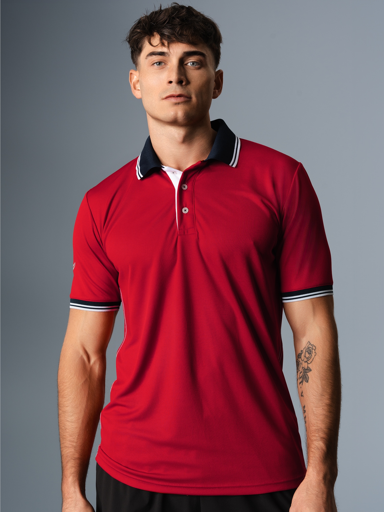Poloshirt aus Coolmax Material Kirsch