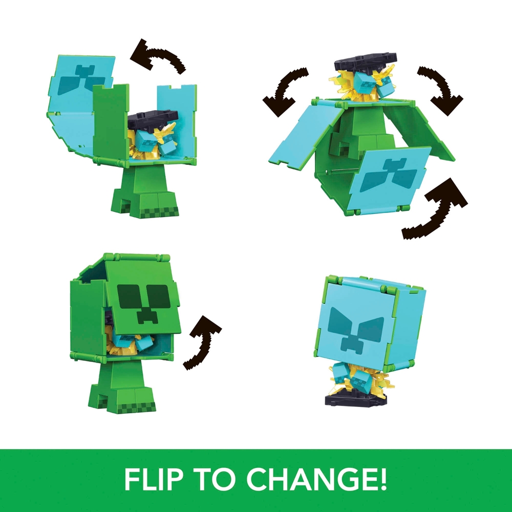 Minecraft 2-in-1 Creeper und Charged Creeper Flippin Figuren