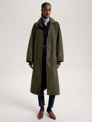 Trench coat reciclado com fecho oculto