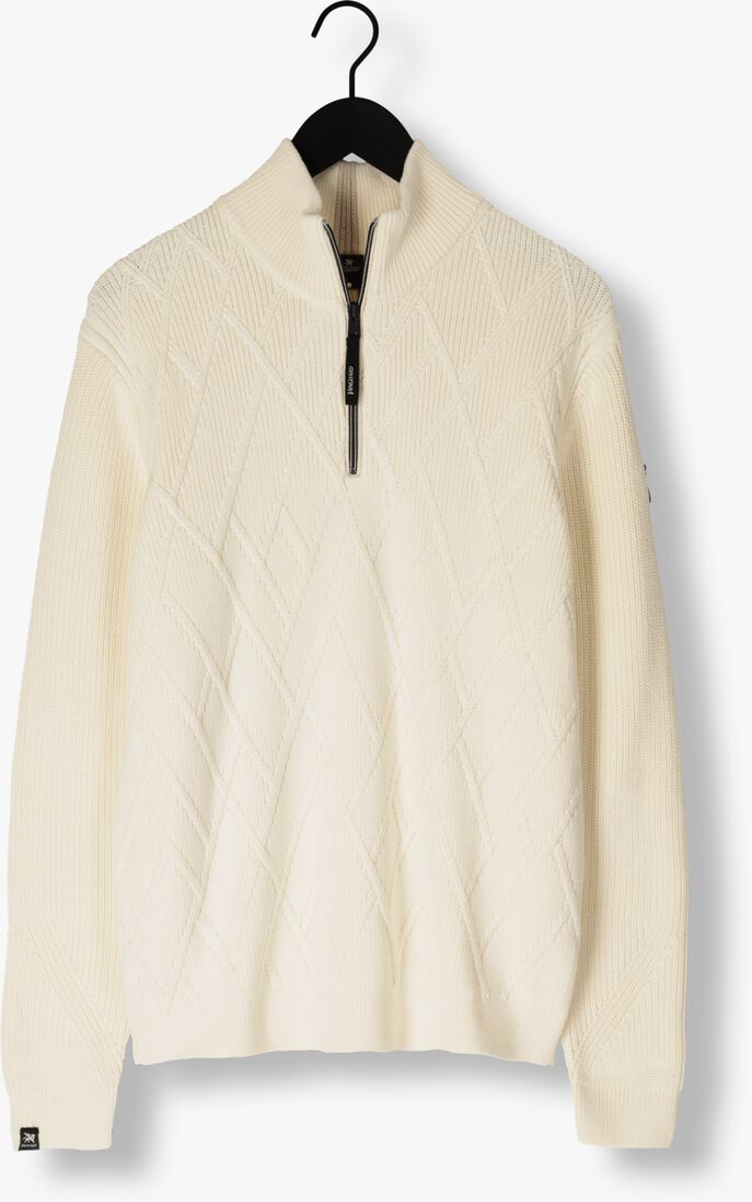 VANGUARD beige vanguard trui half zip collar cotton nylon