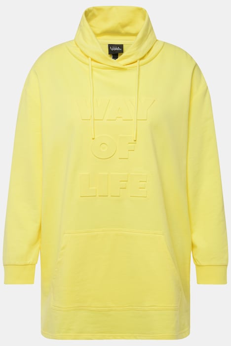Sweatshirt, 3D-Prägung, Oversized, Stehkragen, Langarm