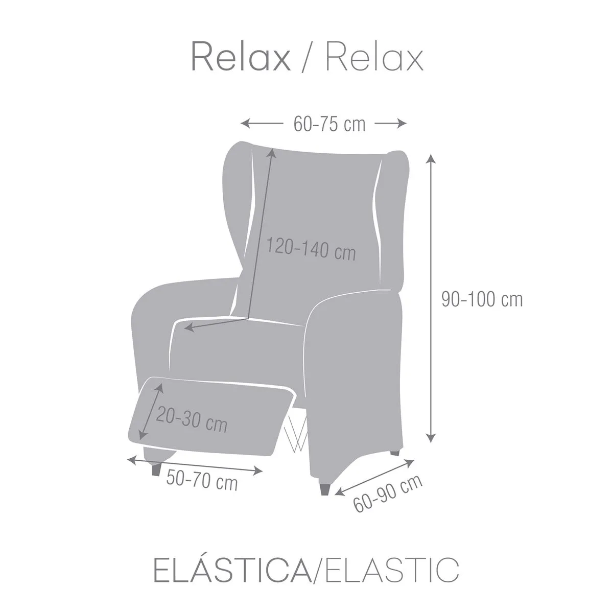 Eysa ULISES Housse de fauteuil - Marron - 90 x 100 x 75 cm