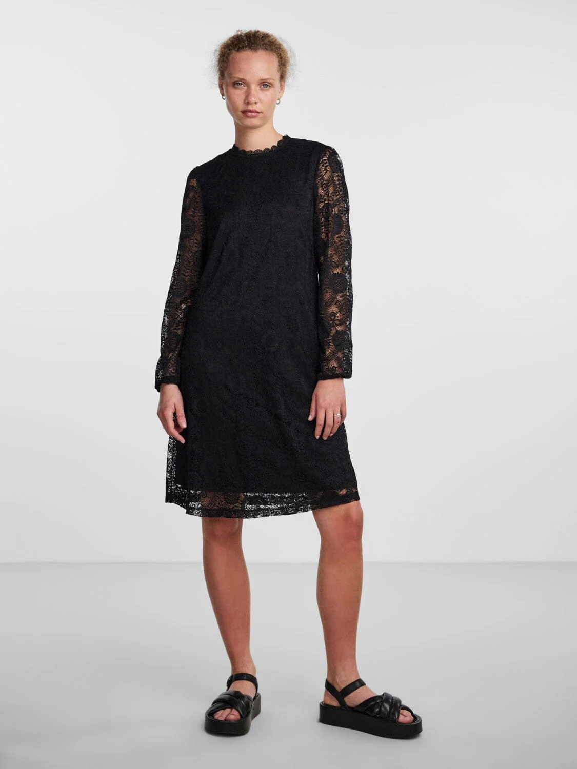 Pieces Pcolline Ls Lace Dress