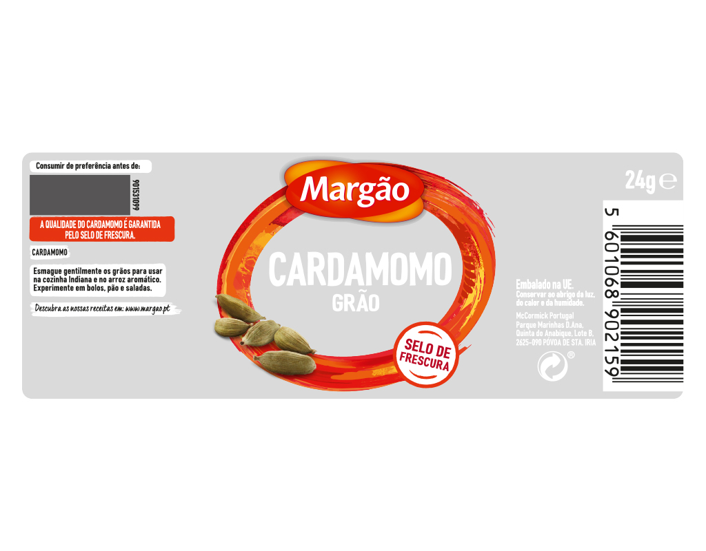 ESPECIARIA MARGÃO CARDAMOMO GRÃO FRASCO UN 24G