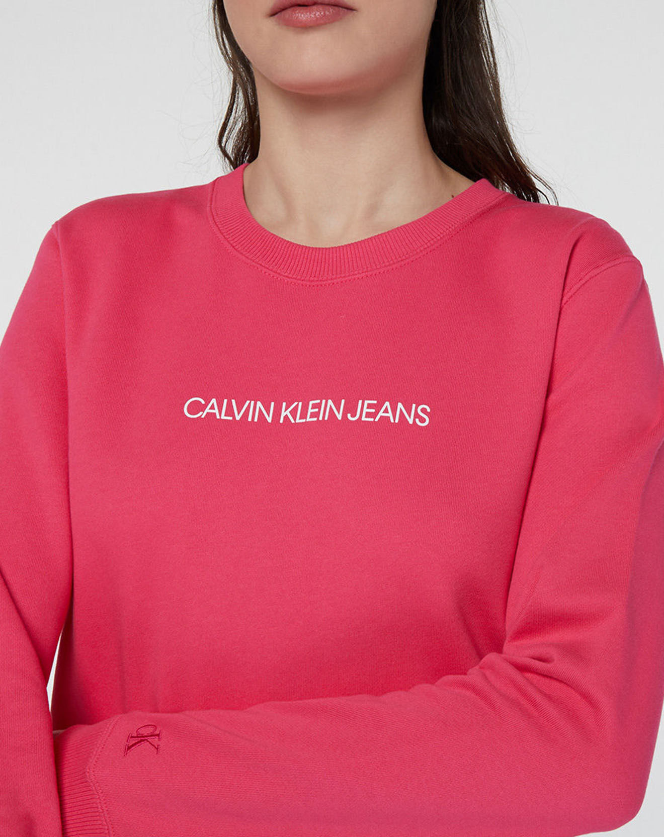 Calvin Klein Sweat Logo Brodé rose