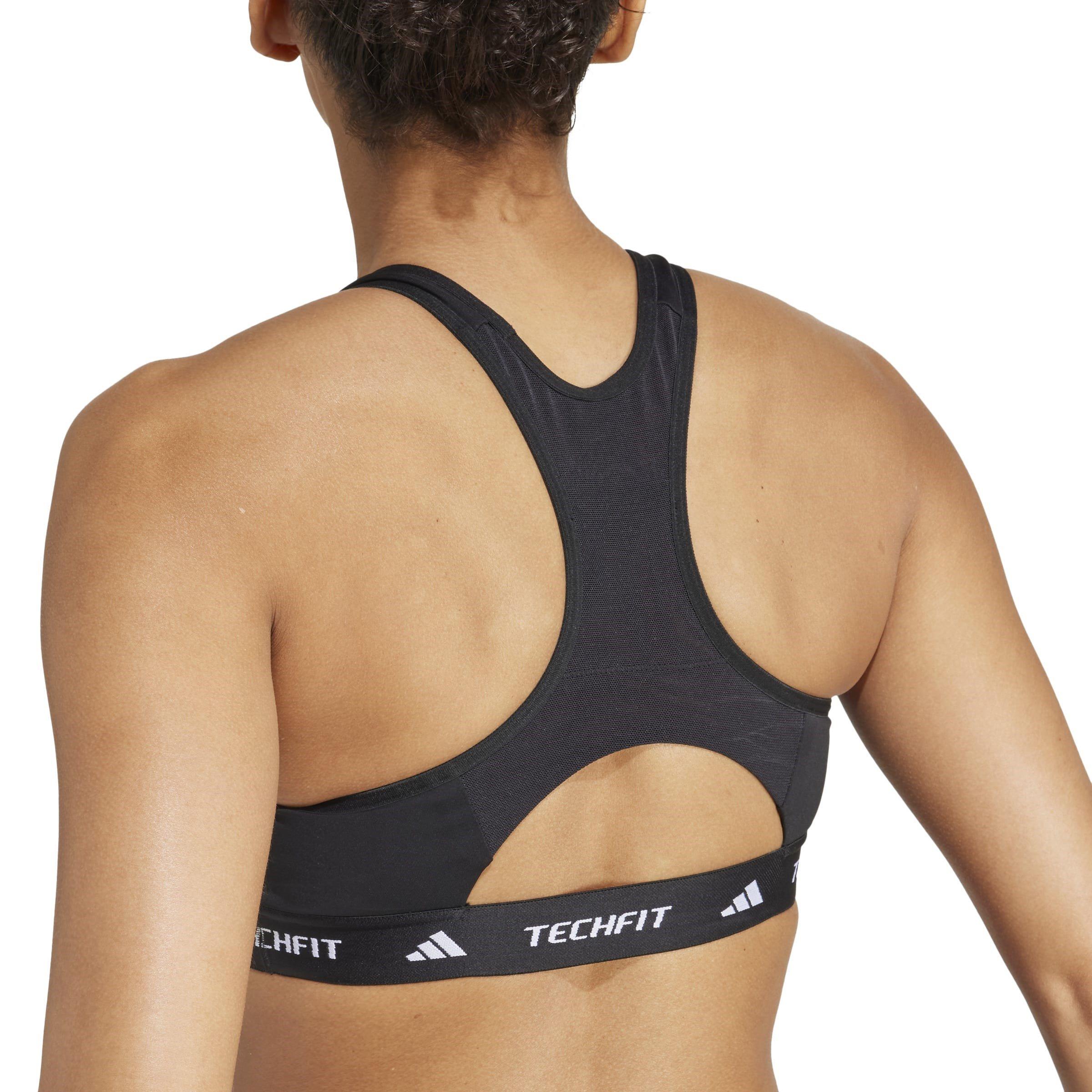 adidas TECHFIT Womens Medium Support High Neck Sports Bra