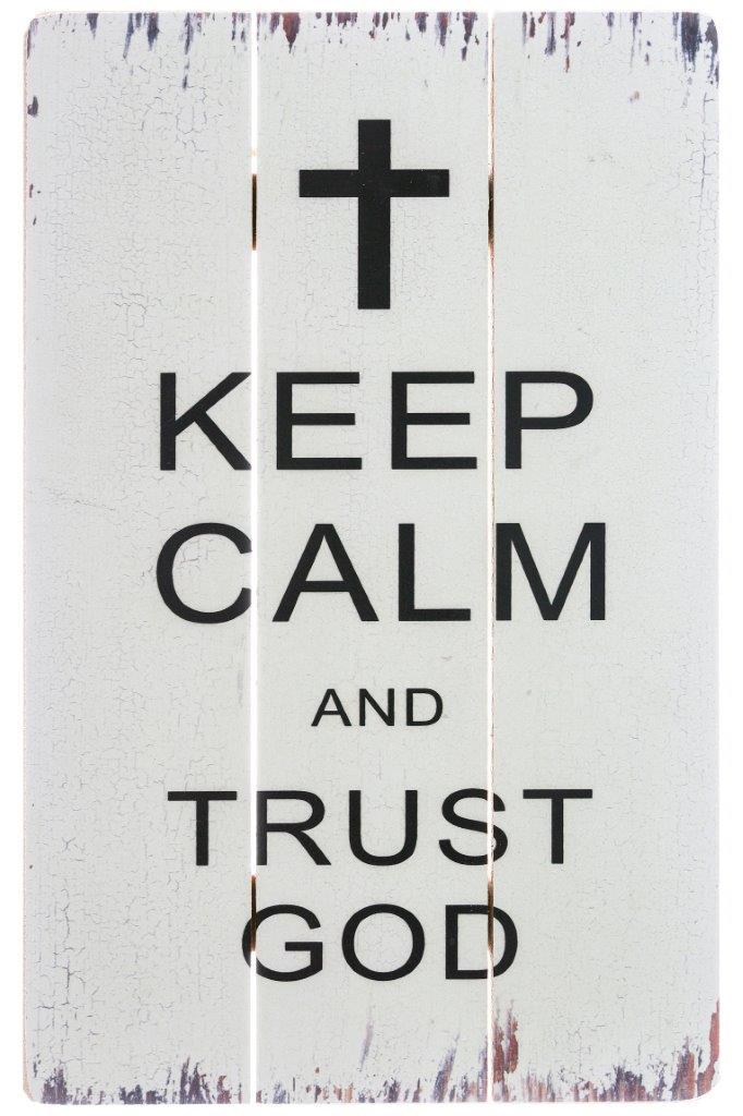 Holzschild - Trust God - 30x45 cm