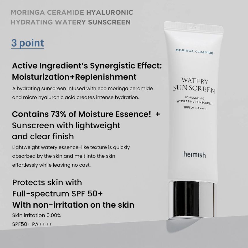 heimish - Moringa Ceramide Waterige Zonnebrandcrème