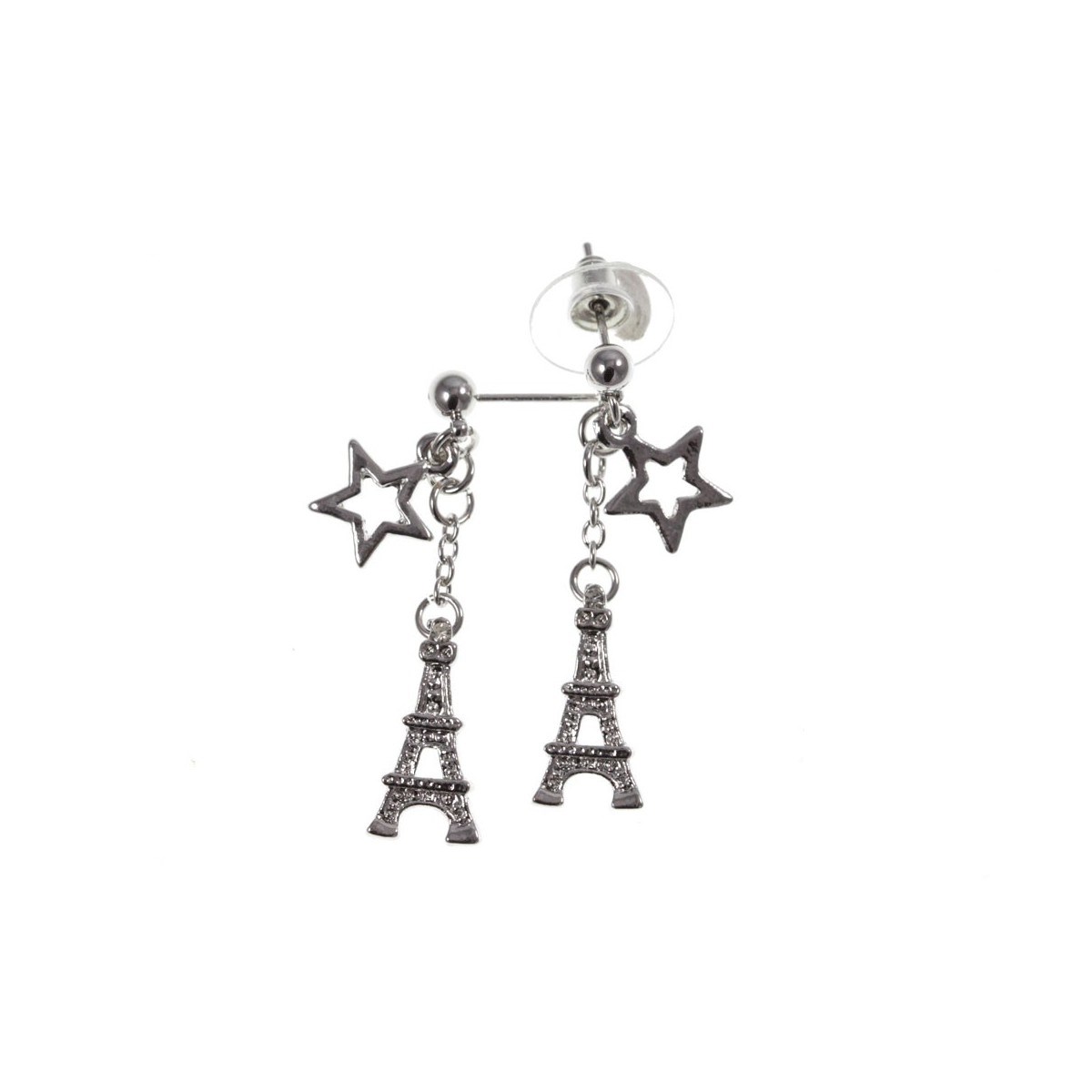 Boucles d'oreilles Tour Eiffel et étoile