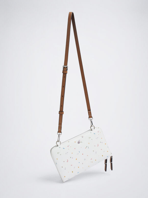 Bolsa com estampa floral - Off-White