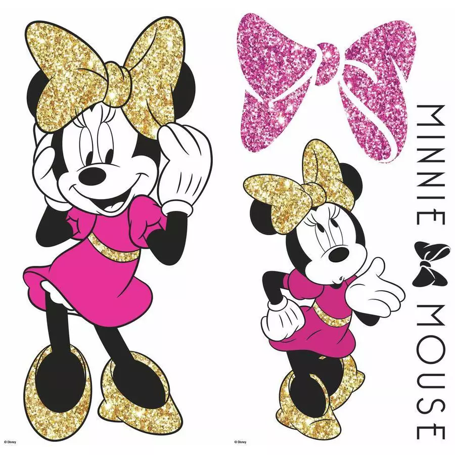 Room Mates  Minnie Maus mit Glitzer Mehrfarbig
