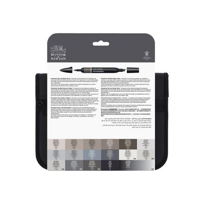 ProMarker - Pack de 24 marqueurs double pointe - gris et noir