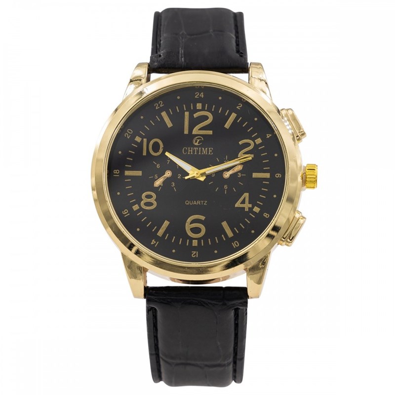 Montre Homme CHTIME bracelet Cuir Noir
