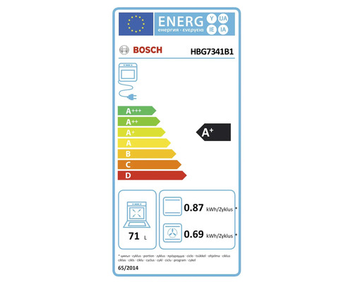 Bosch oven zonder kookplaat HBG7341B1, bruikbare inhoud 71 l