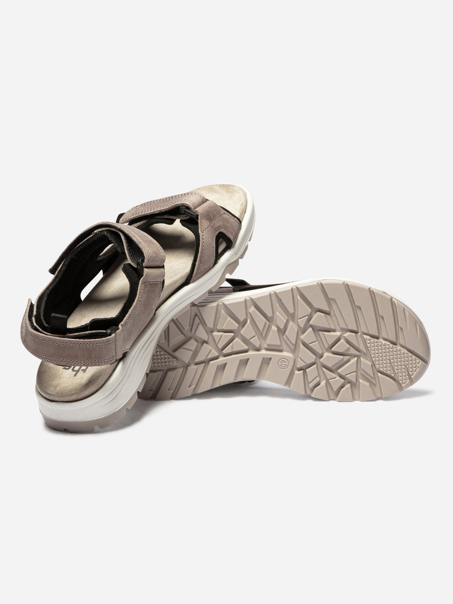 Sandales à Scratch Femme Beige