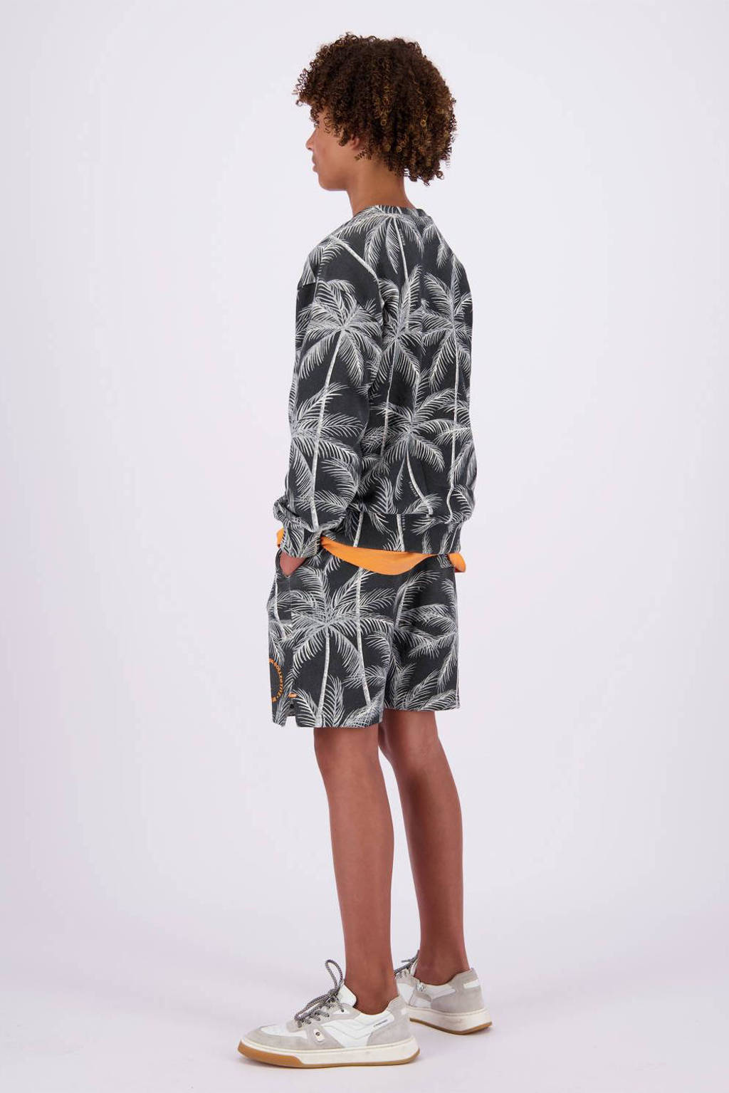 Vingino sweater Nintas met all over print grijs/ecru