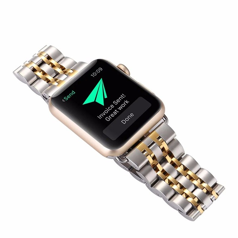 Apple Watch (42/41/40/38 mm) Edelstahl Armband mit Butterfly Verschluss - Gold / Silber