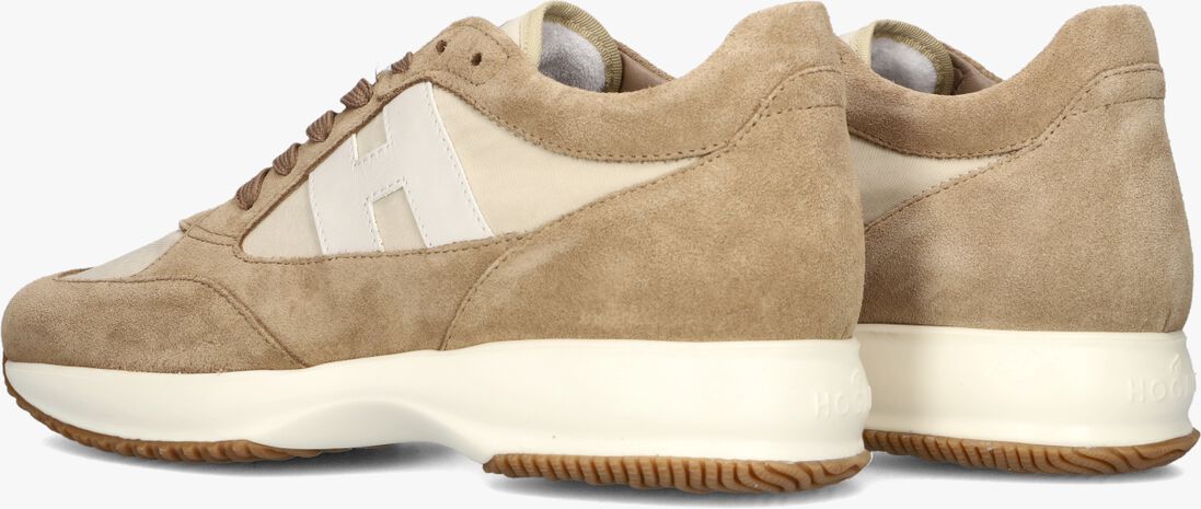 beige hogan lage sneakers interactive allacciato