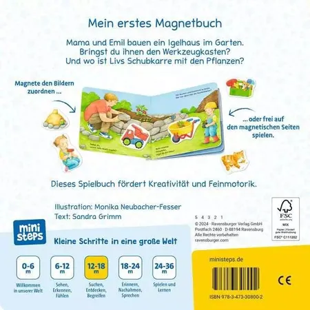 Ravensburger ministeps: Mein erstes Magnetbuch: Wer baut was? Bei mir zu Hause
