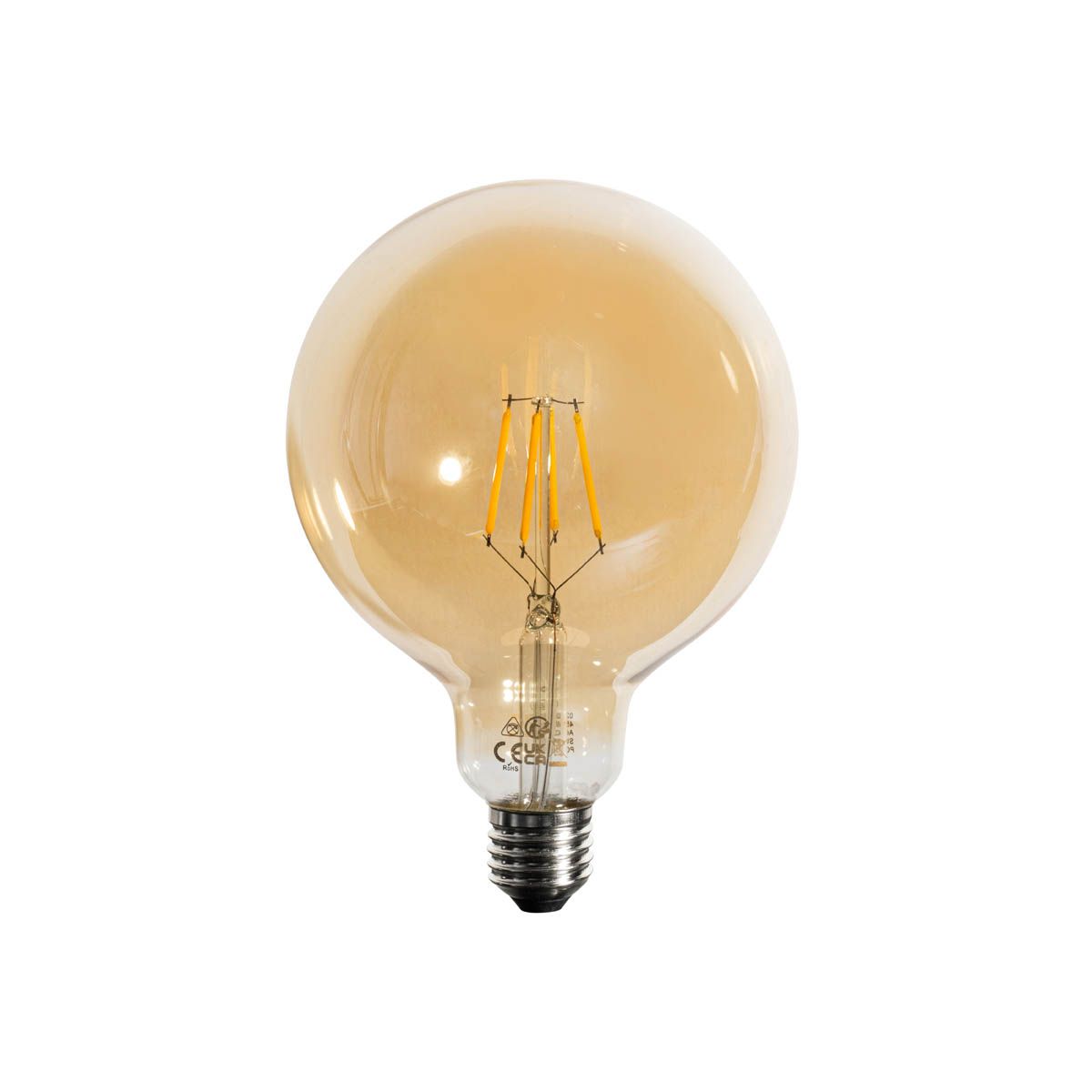 Set van 5 E27 dimbare LED lampen goud G125 4,9W 450 lm 2200K