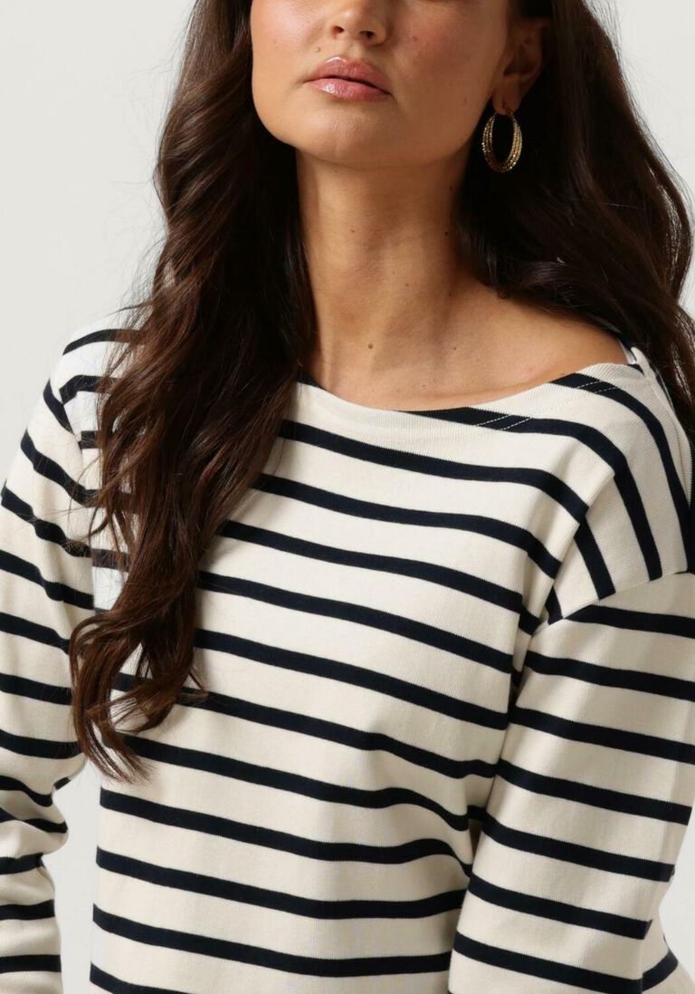 CO\\'COUTURE blauw/wit gestreepte co'couture  classic stripe cropped sweat