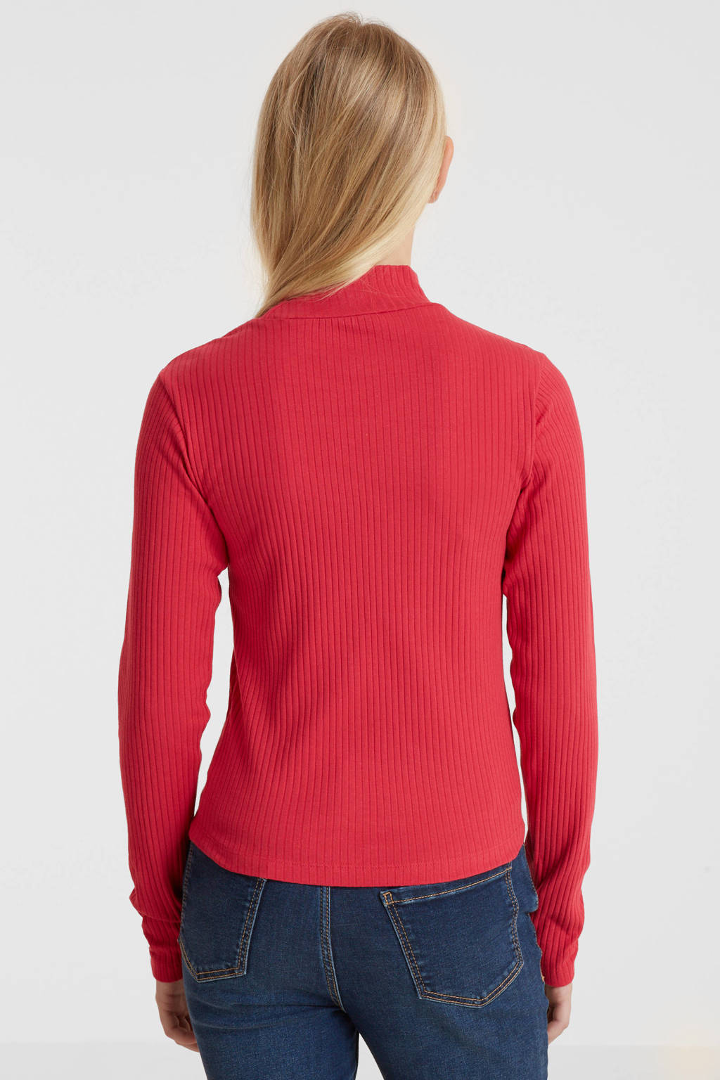 anytime ribgebreide longsleeve roze