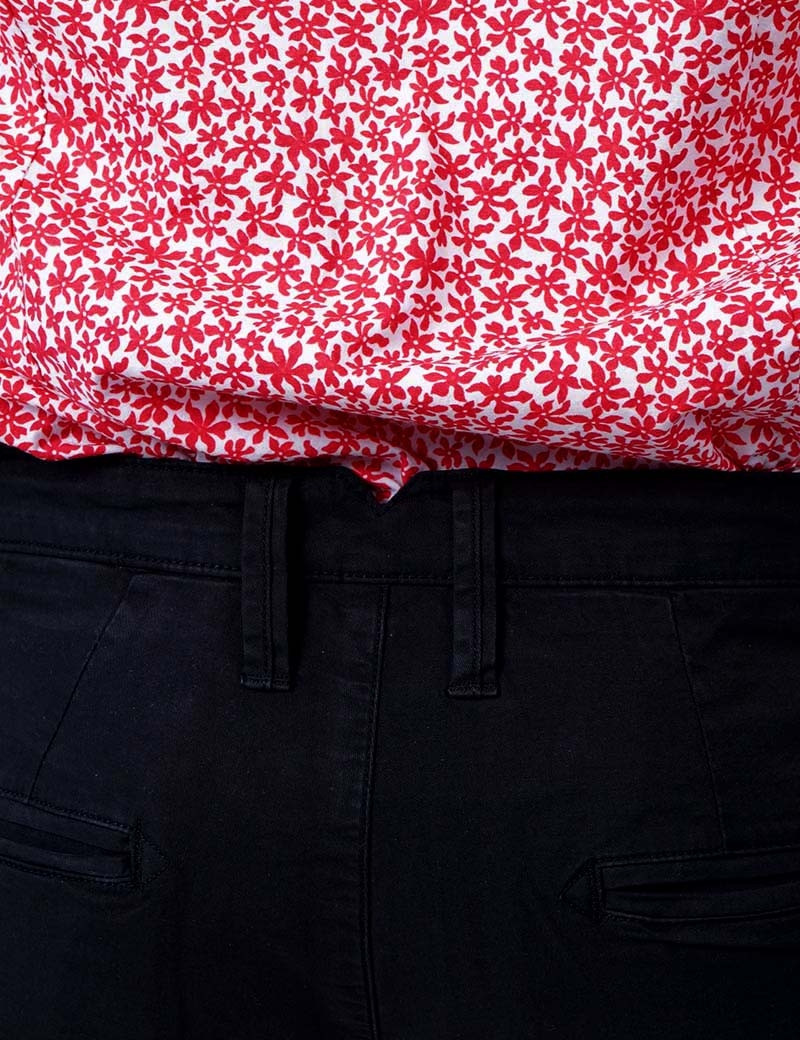 RECYCLED ART WORLD SHORT CHINO STRETCH NOIR