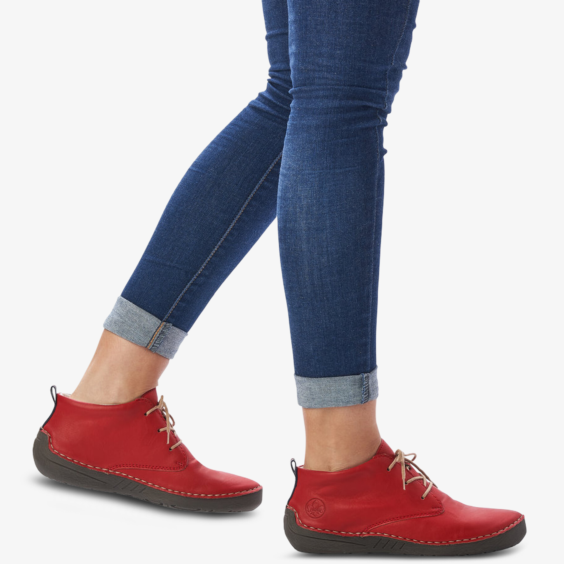 rieker Damen Schnürstiefeletten rot