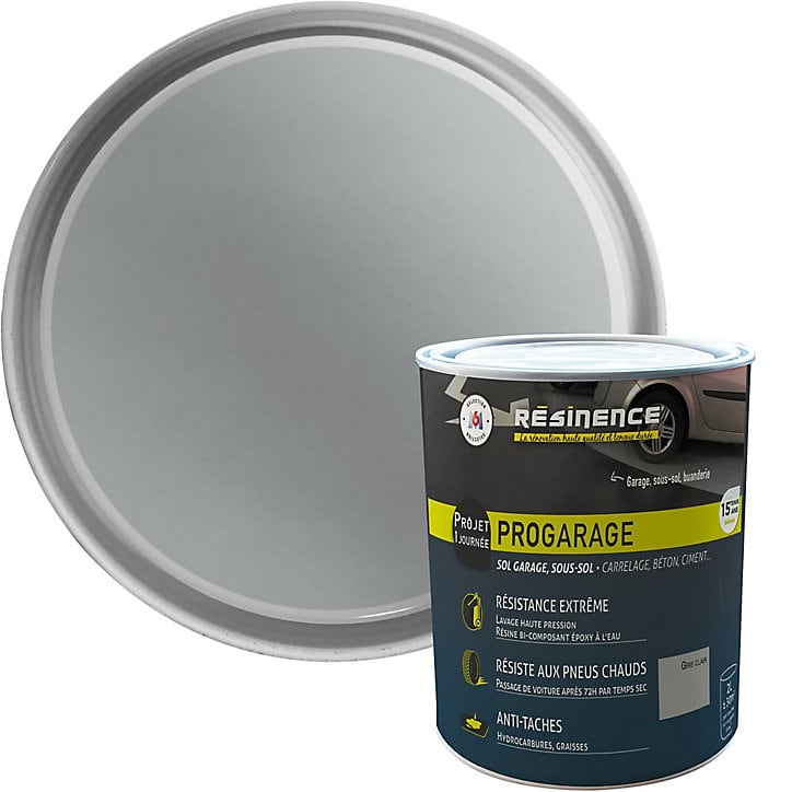 Résine de rénovation sol pro Résinence garage gris clair 2L