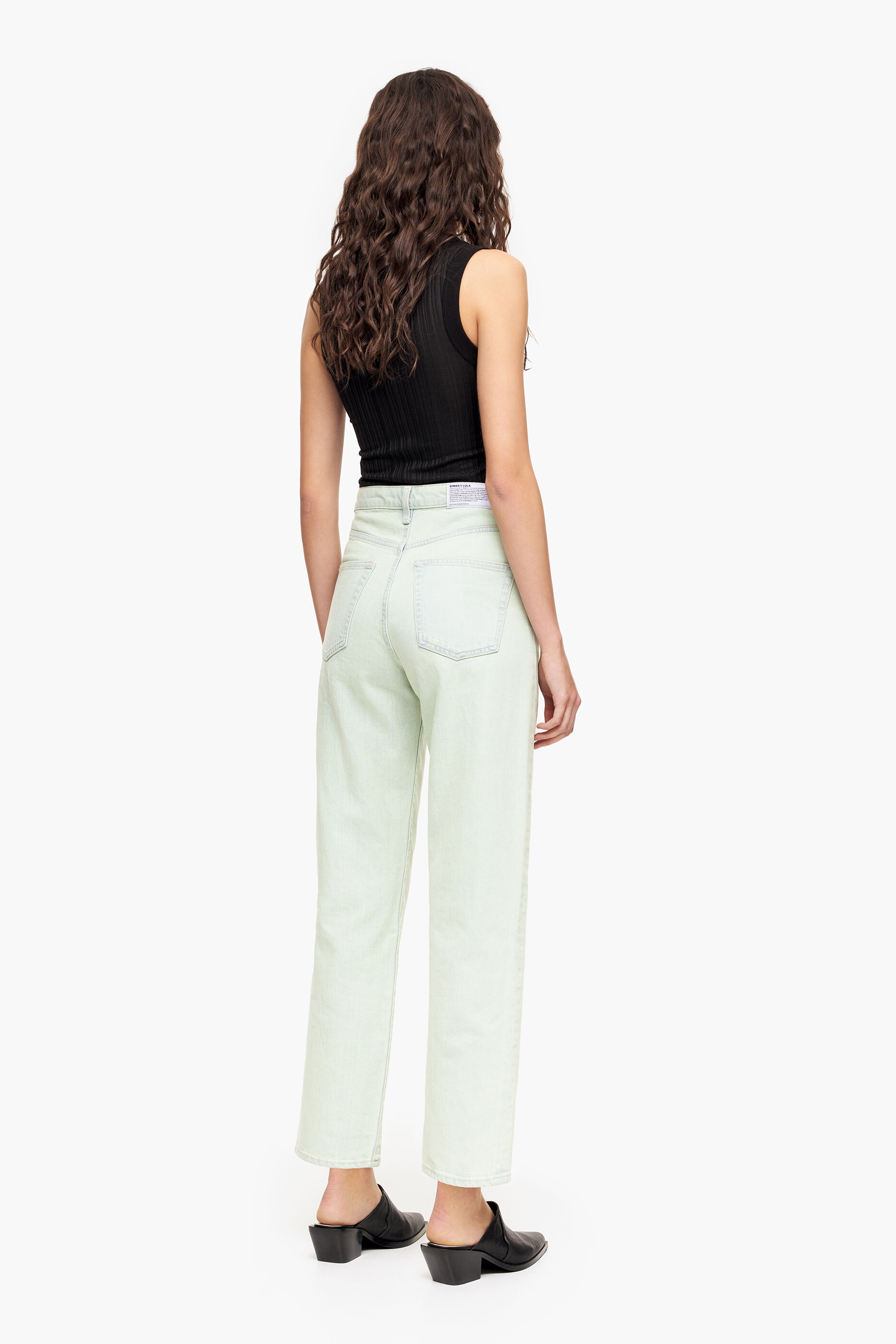 Calça Jeans Reta Cropped - Verde Menta