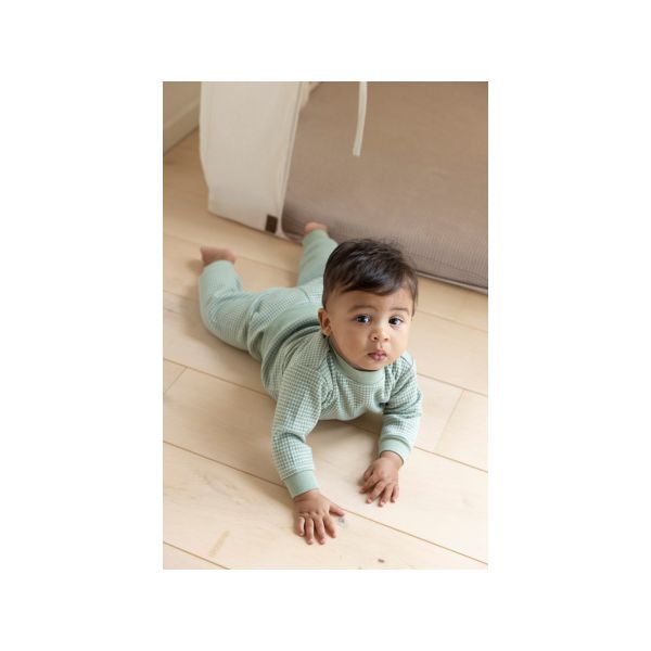 Feetje Wafel Pyjama Groen Melange Mt. 56