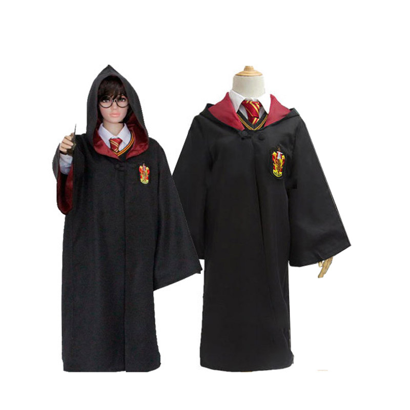 (120cm) Fasnachts Kinder Kostüm Zauberer Umhang Hexen Robe Verkleidung für Motto Partys / Halloween - Schwarz / Rot