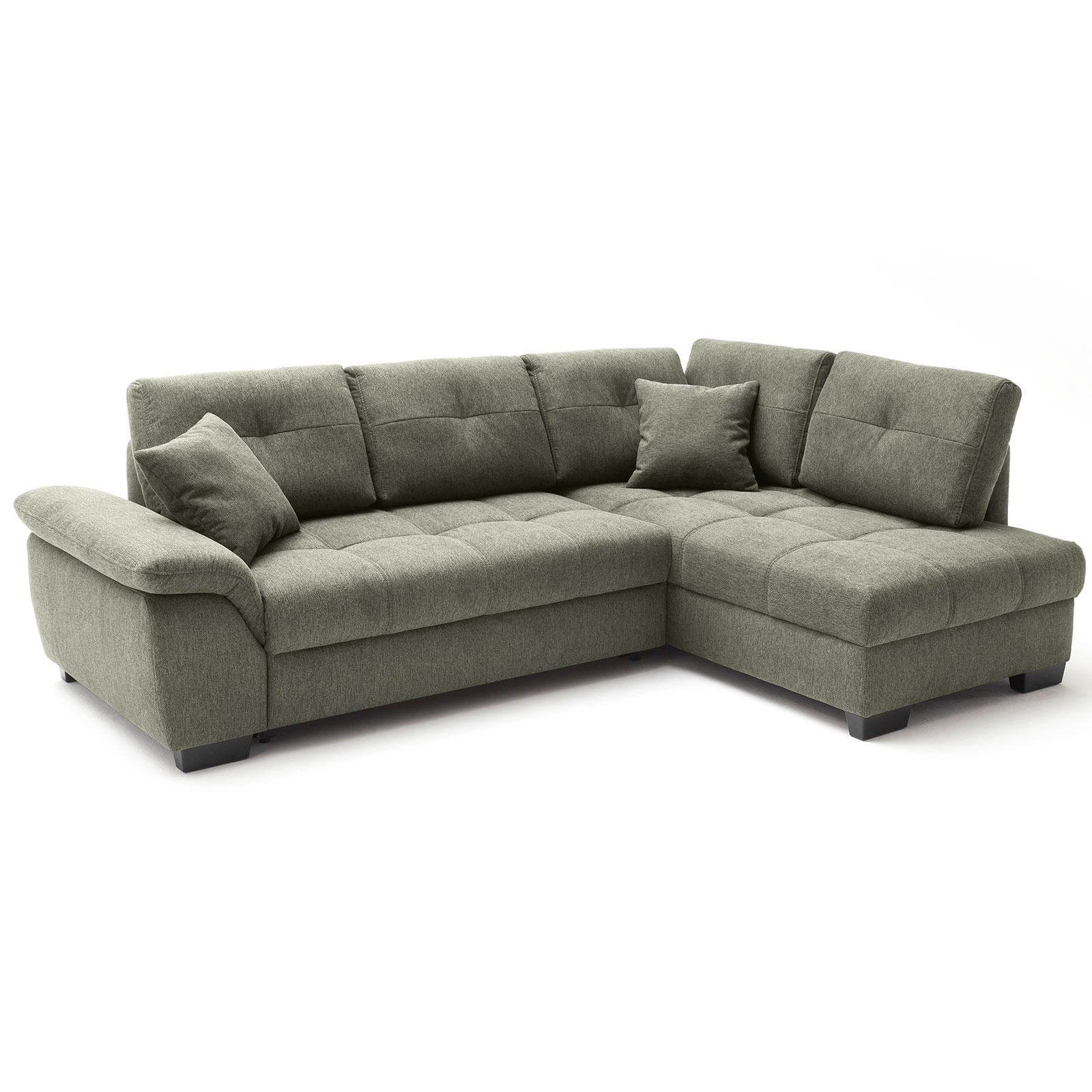 Ecksofa - green - Boxspringaufbau - Dauerschläfer