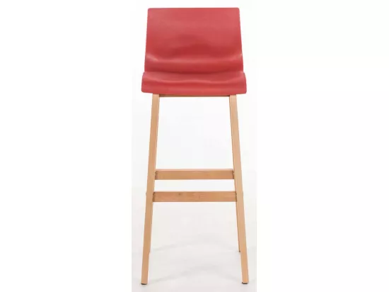 Lot de 2 Tabouret de bar - Bois & Bois - Rouge - Hover