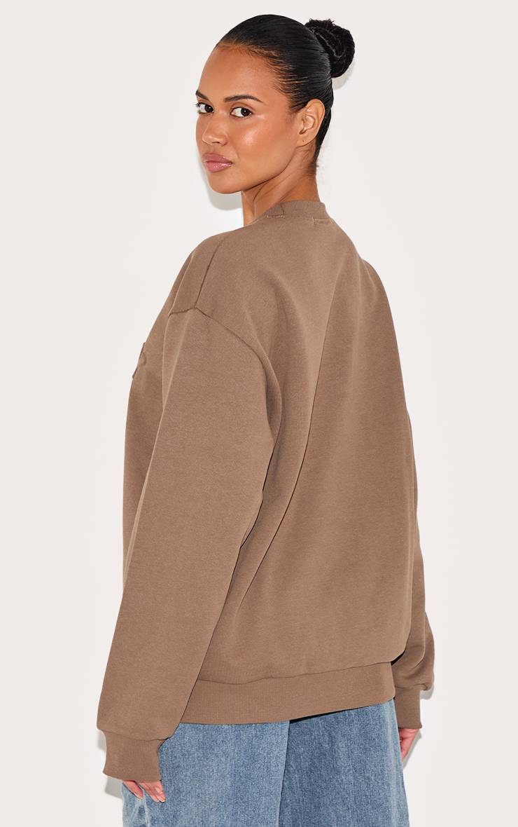 Taupe Sweat-shirt Taupe Premium Avec Motif Norway En Relief