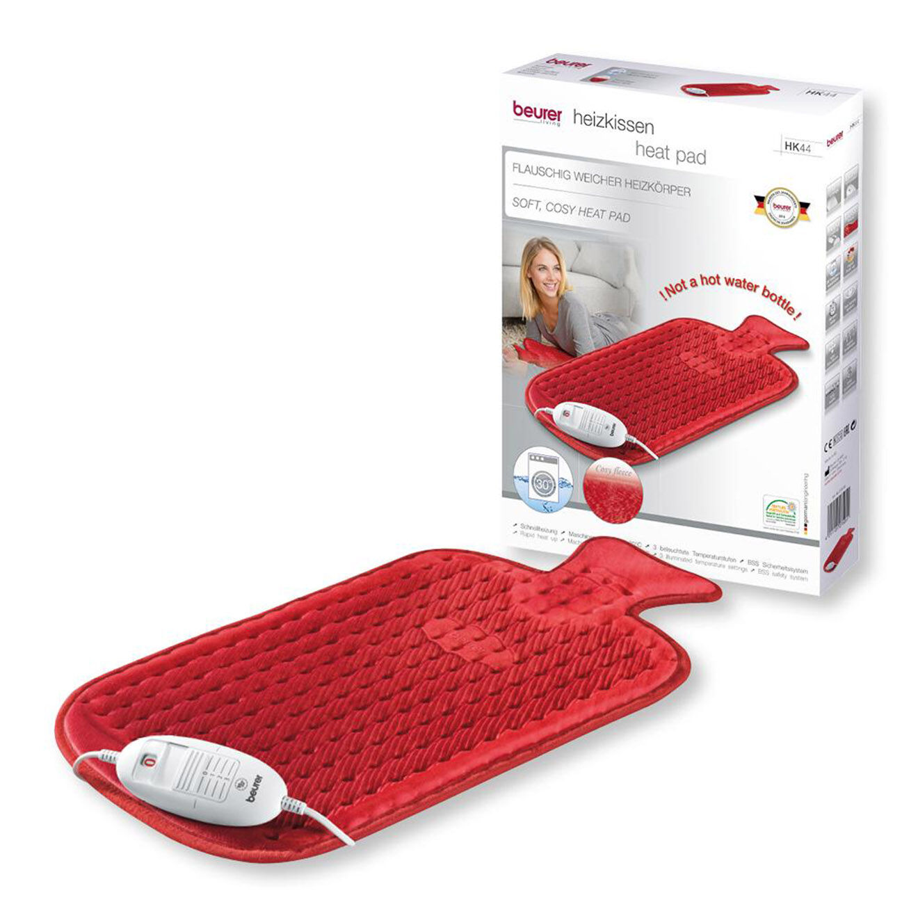 Beurer Coussin chauffant forme bouillotte rouge