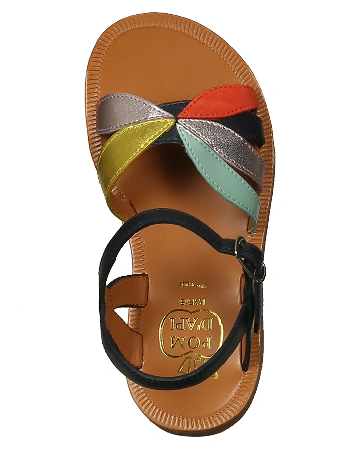 Leder-Sandalen PLAGETTE REVERSE in marine/bunt