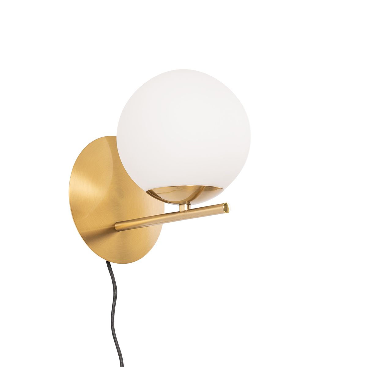 Art Deco wandlamp goud en opaal glas - Flore
