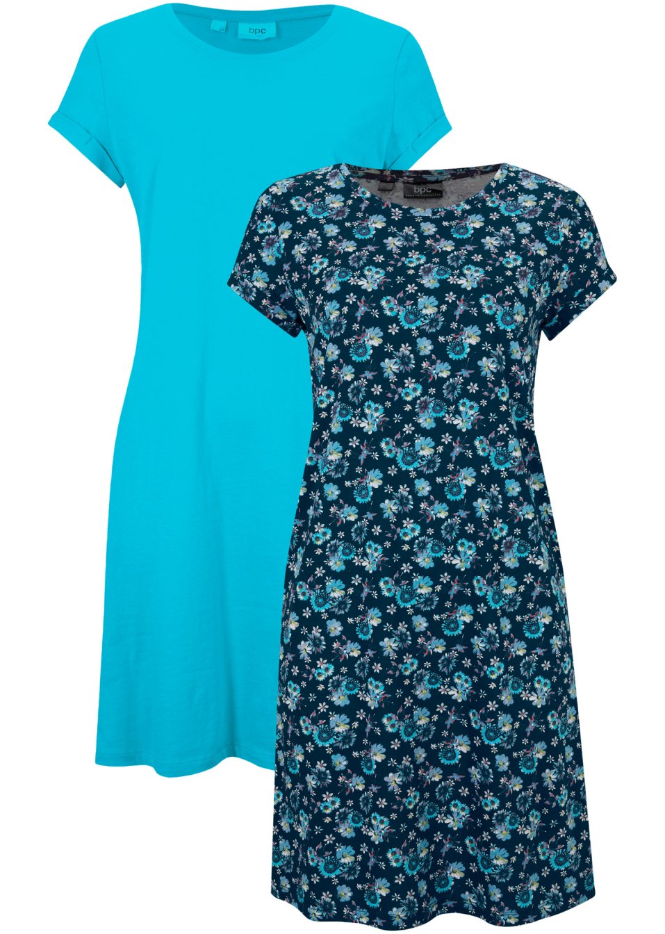 Lot de 2 robes T-shirt avec fentes latérales